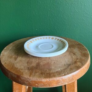 Vintage Corelle Tea Saucers by Corning NY USA in Butterfly Gold pattern set of 4